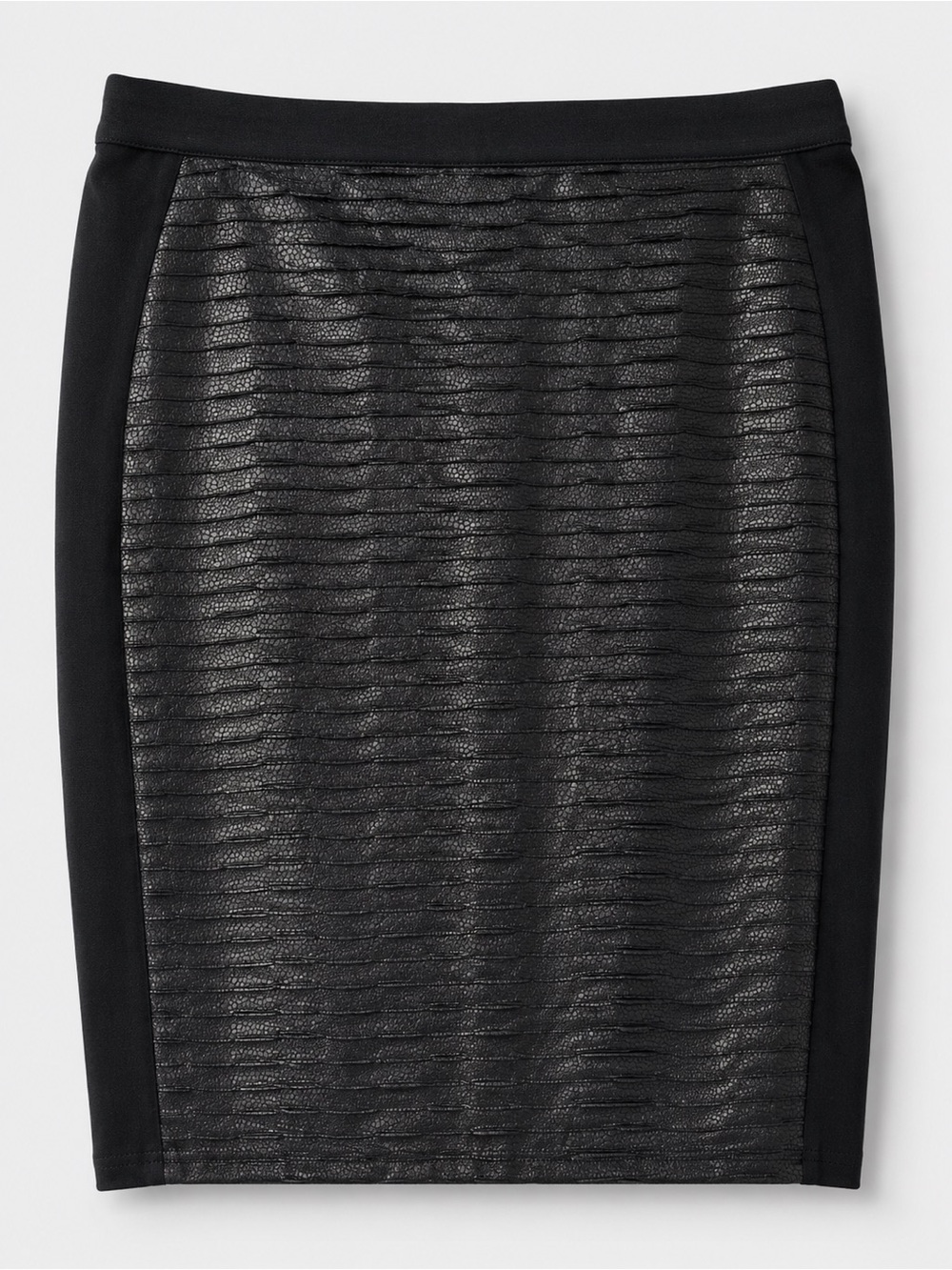Peter Nygard Black Faux Leather Textured Pencil Skirt Size 8
